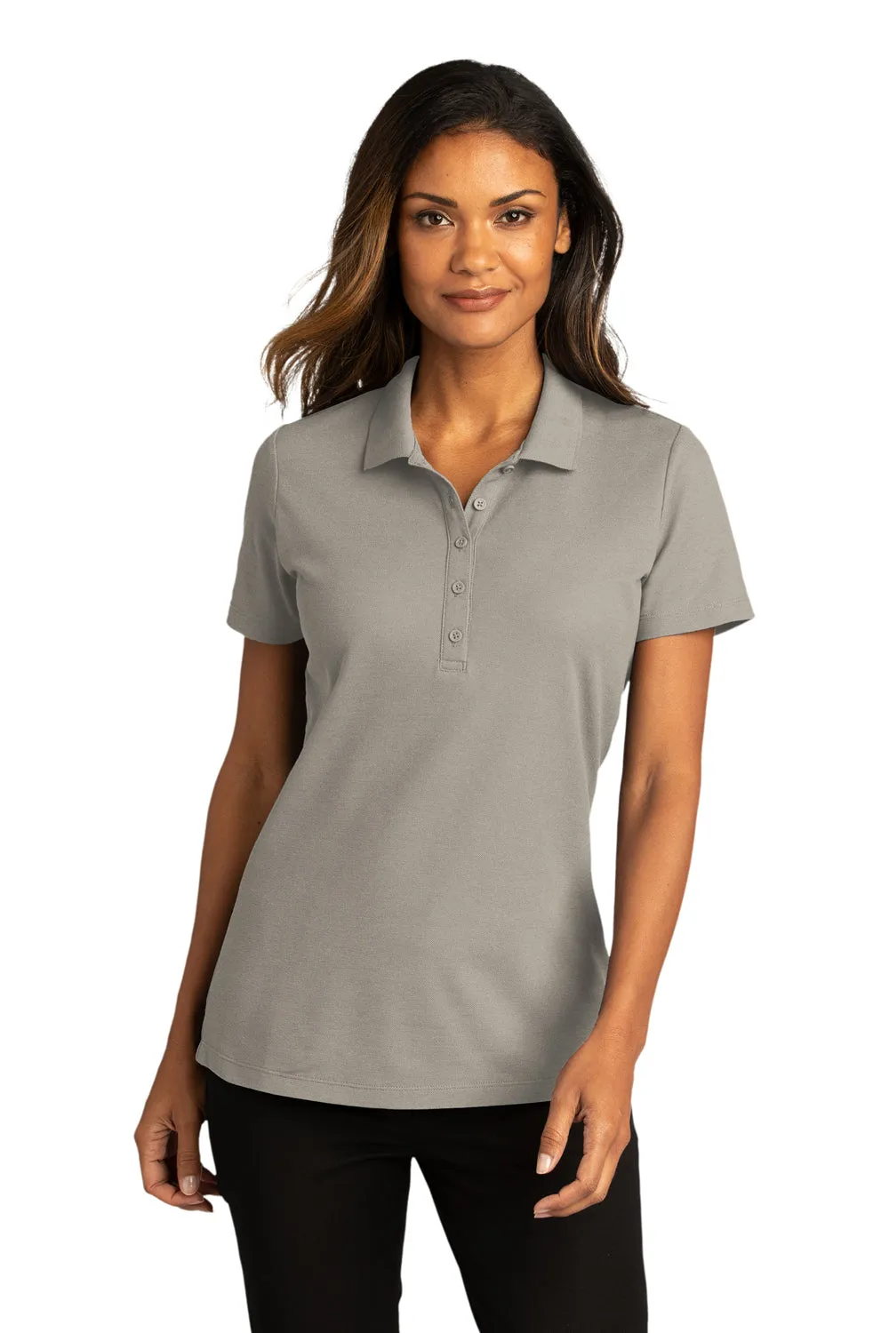 Port Authority Womens React SuperPro Snag Resistant Short Sleeve Polo Shirt - Gusty Grey  Premium quality Clothing Port-Authority