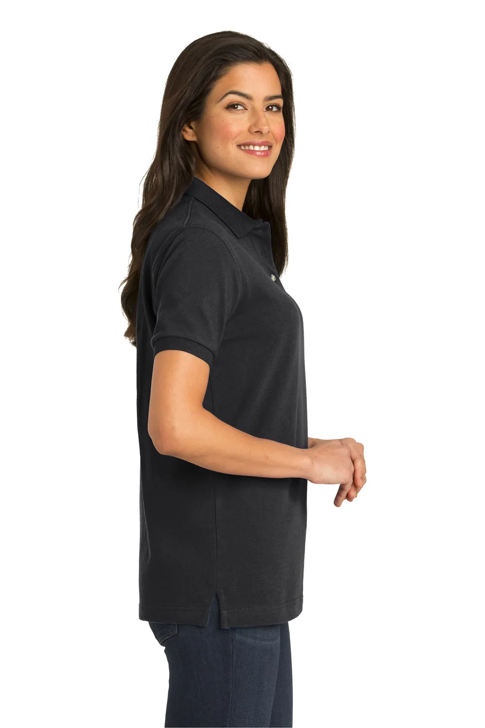 Port Authority Womens Shrink Resistant Short Sleeve Polo Shirt - Black  Premium quality Clothing Port-Authority