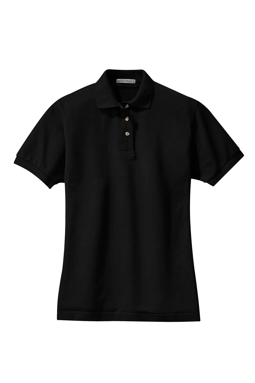 Port Authority Womens Shrink Resistant Short Sleeve Polo Shirt - Black  Premium quality Clothing Port-Authority
