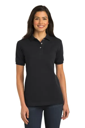 Port Authority Womens Shrink Resistant Short Sleeve Polo Shirt - Black  Premium quality Clothing Port-Authority