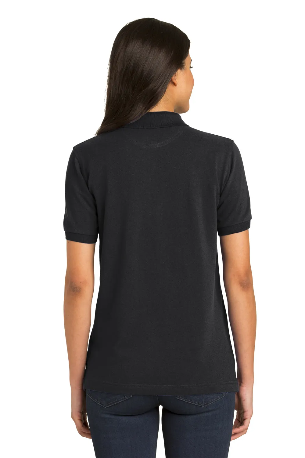 Port Authority Womens Shrink Resistant Short Sleeve Polo Shirt - Black  Premium quality Clothing Port-Authority