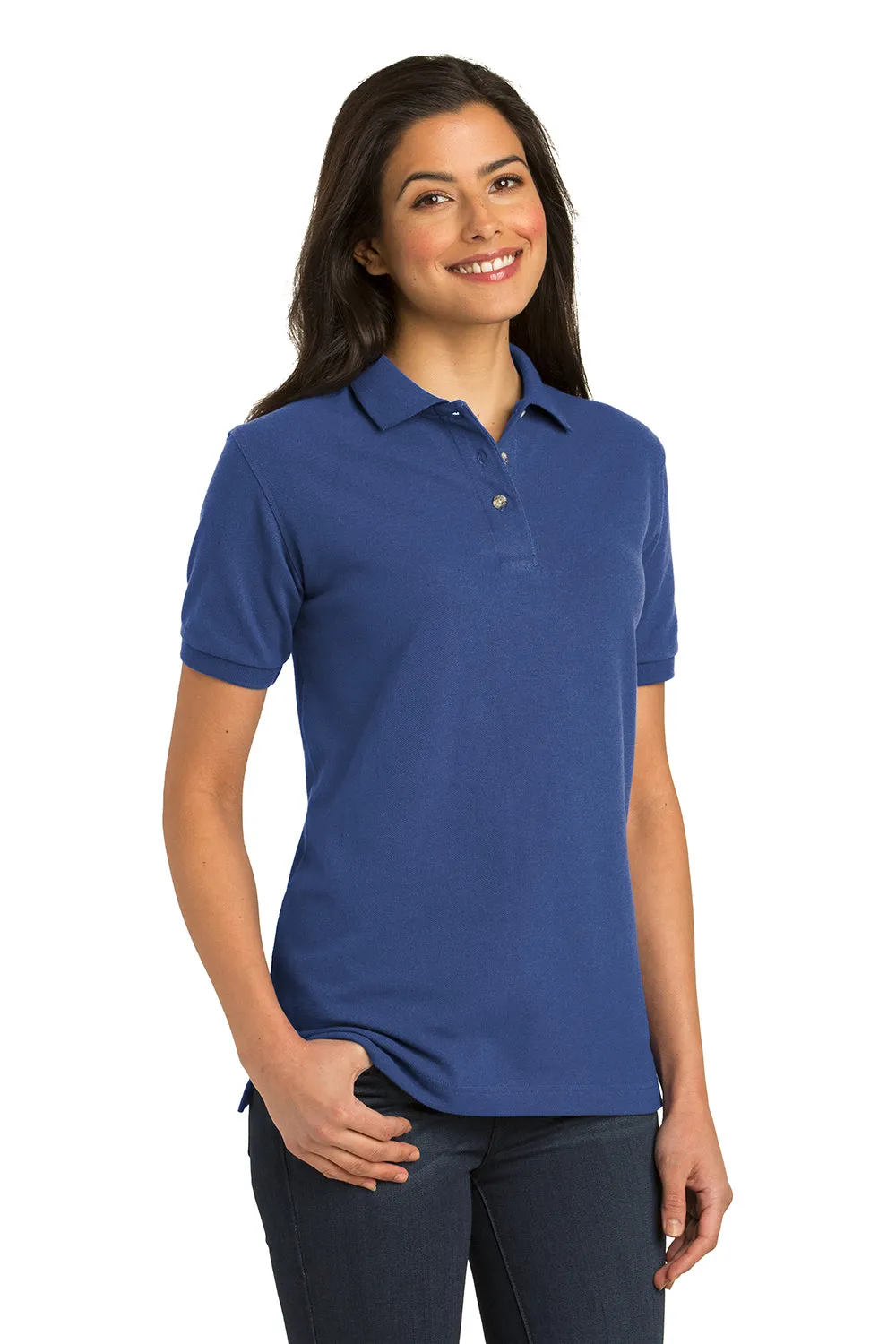Port Authority Womens Shrink Resistant Short Sleeve Polo Shirt - Royal Blue  Premium quality Clothing Port-Authority