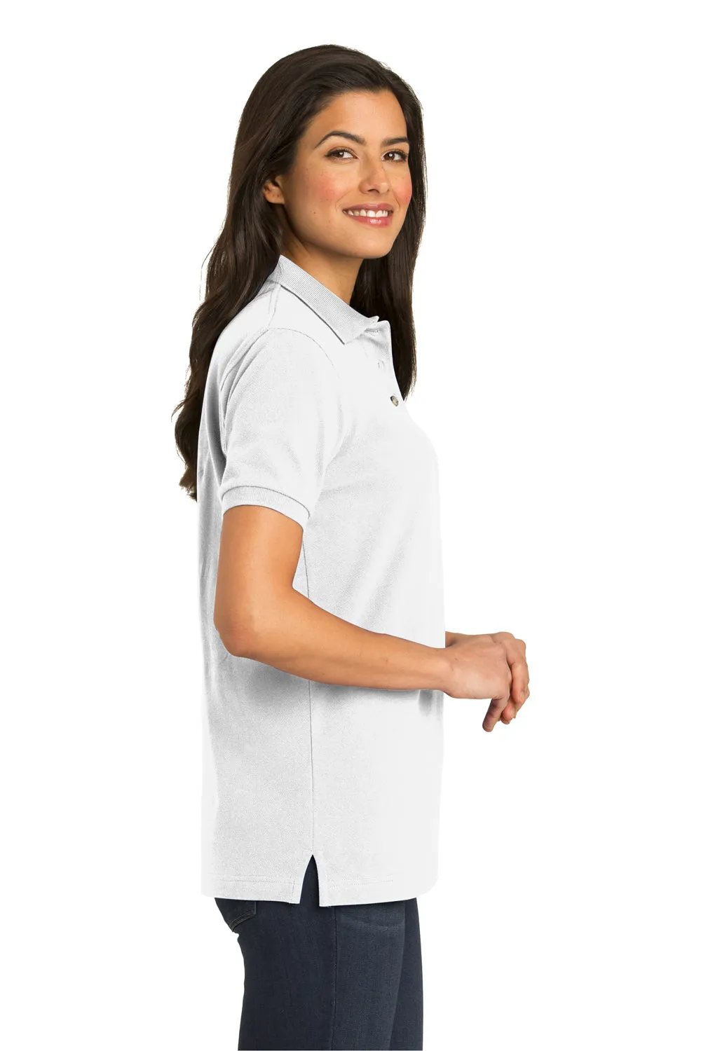 Port Authority Womens Shrink Resistant Short Sleeve Polo Shirt - White  Premium quality Clothing Port-Authority