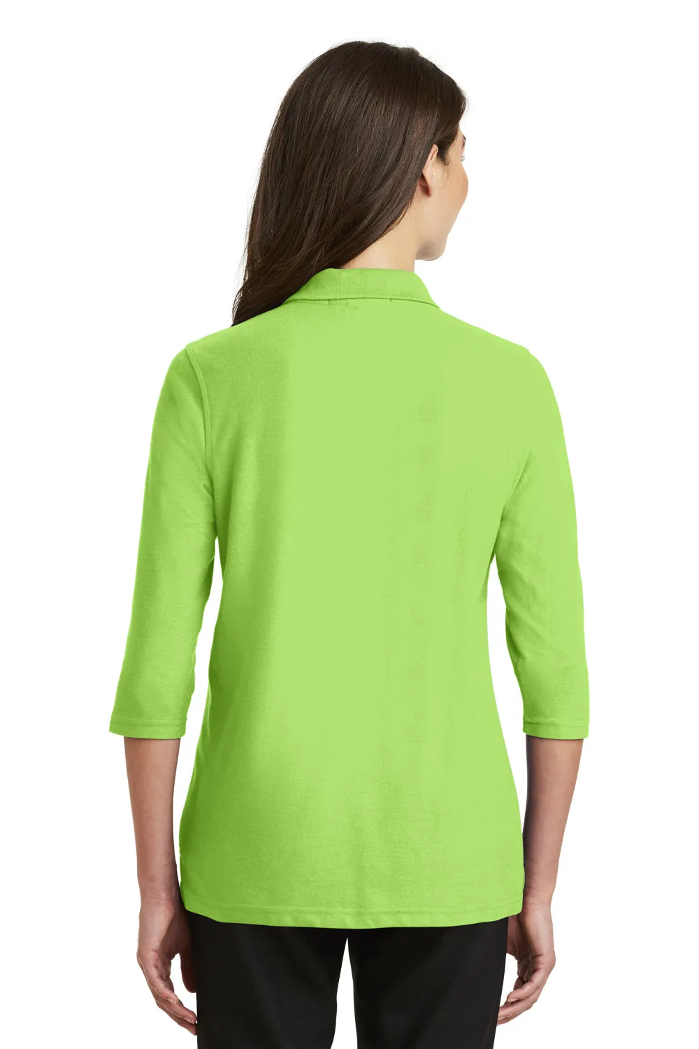 Port Authority Womens Silk Touch 3/4 Sleeve Polo Shirt - Lime Green - Closeout  Premium quality Clothing Port-Authority