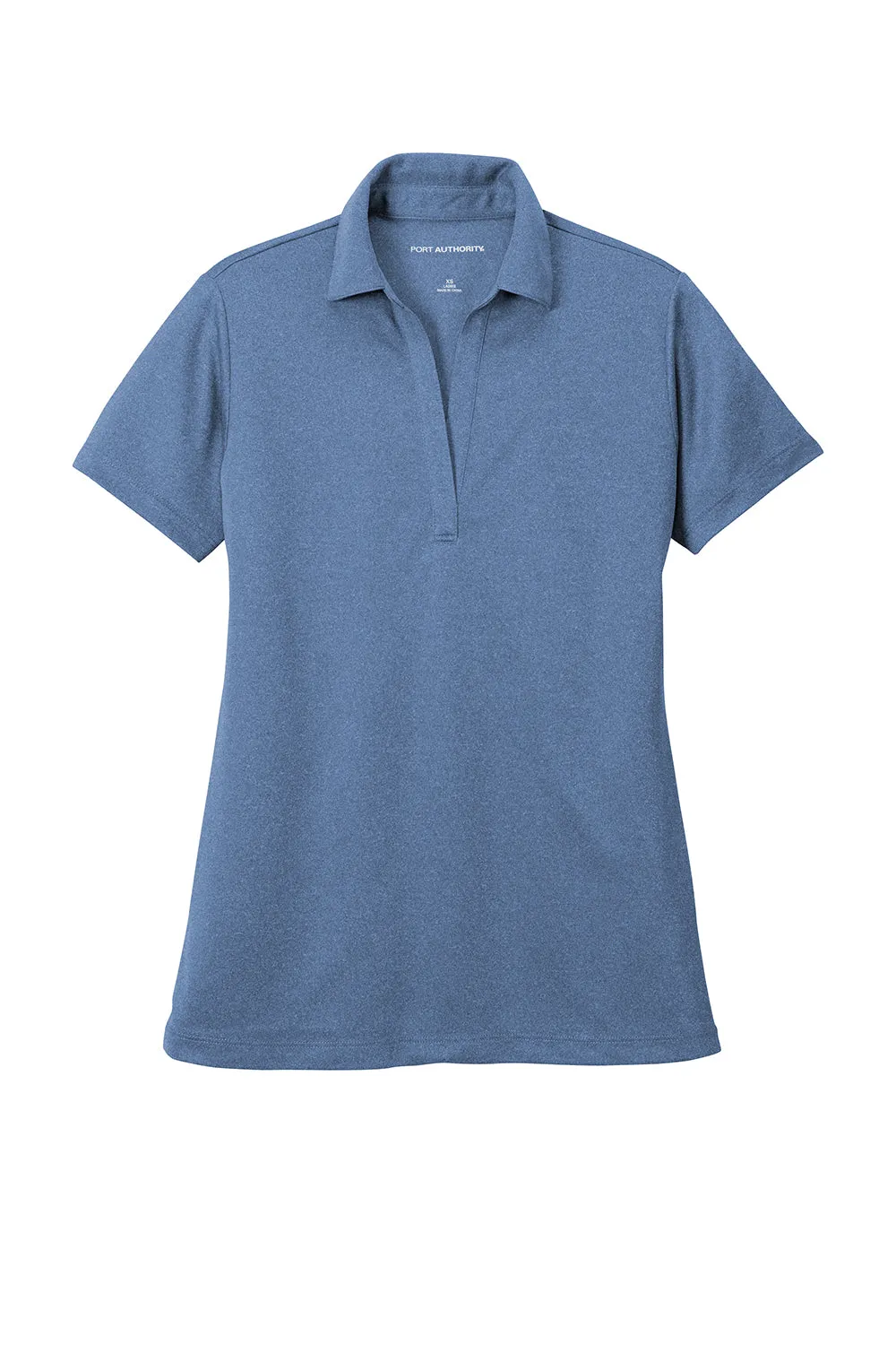 Port Authority Womens Silk Touch Performance Moisture Wicking Short Sleeve Polo Shirt - Heather Moonlight Blue  Premium quality Clothing Port-Authority