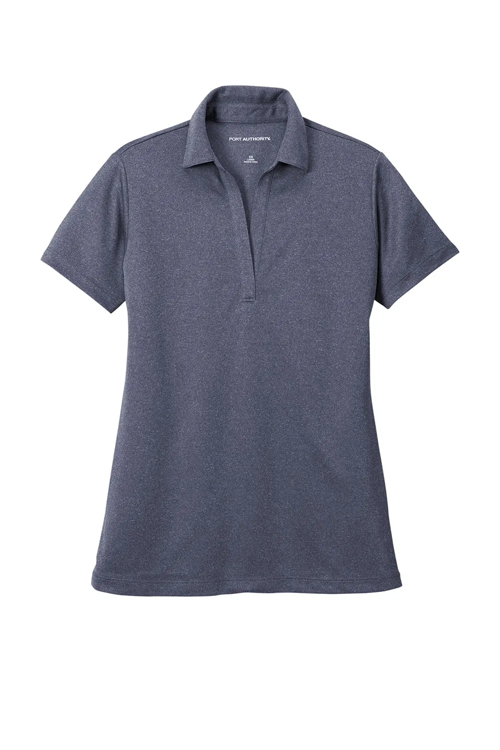 Port Authority Womens Silk Touch Performance Moisture Wicking Short Sleeve Polo Shirt - Heather Navy Blue  Premium quality Clothing Port-Authority