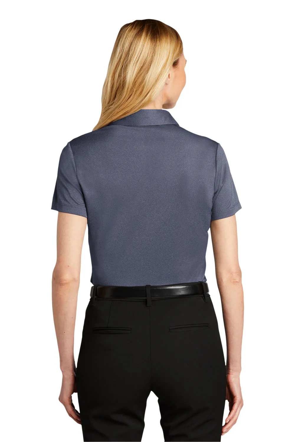 Port Authority Womens Silk Touch Performance Moisture Wicking Short Sleeve Polo Shirt - Heather Navy Blue  Premium quality Clothing Port-Authority