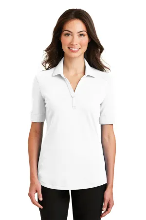Port Authority Womens Silk Touch Performance Moisture Wicking Short Sleeve Polo Shirt - White - Closeout  Premium quality Clothing Port-Authority