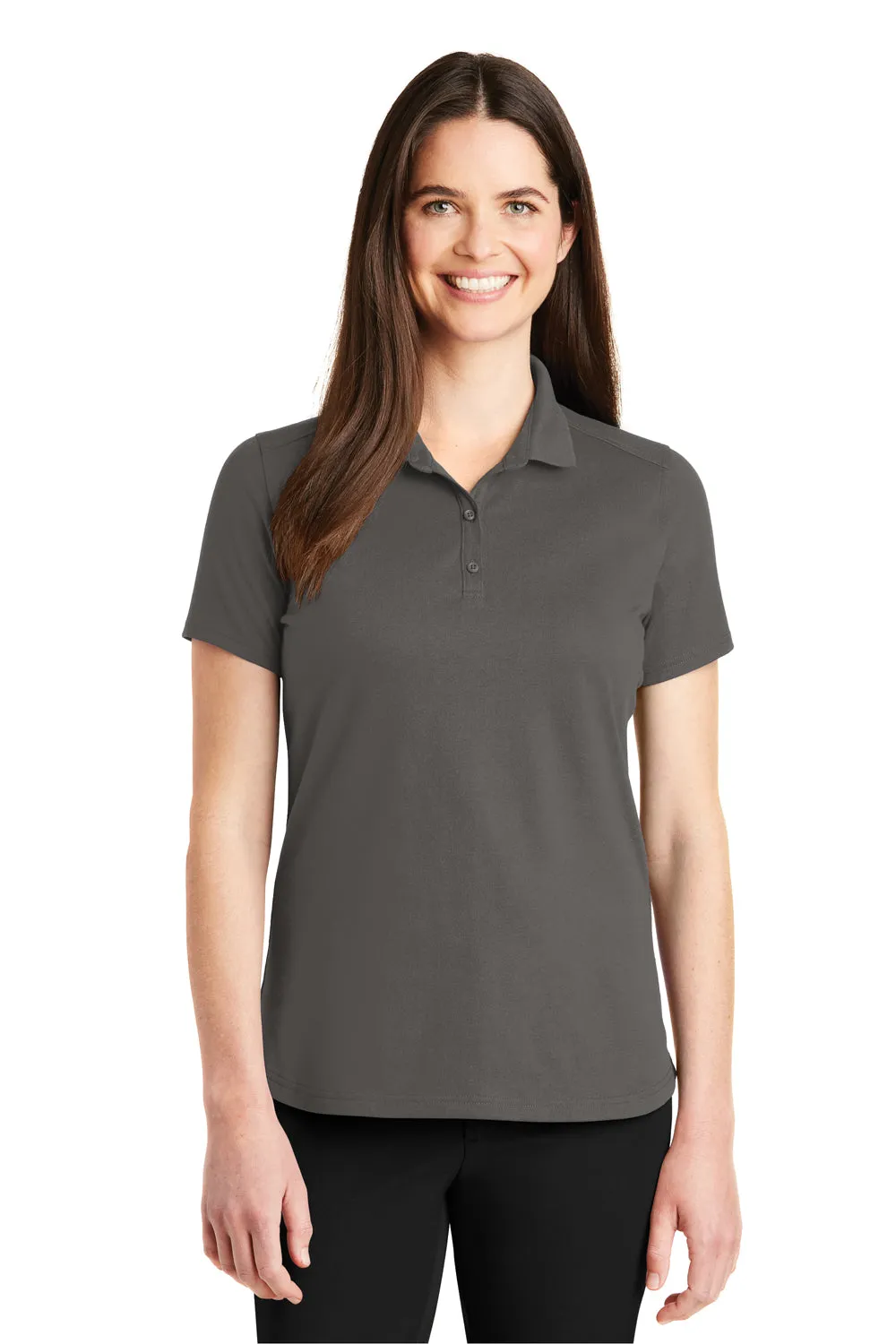 Port Authority Womens SuperPro Moisture Wicking Short Sleeve Polo Shirt - Sterling Grey - Closeout  Premium quality Clothing Port-Authority