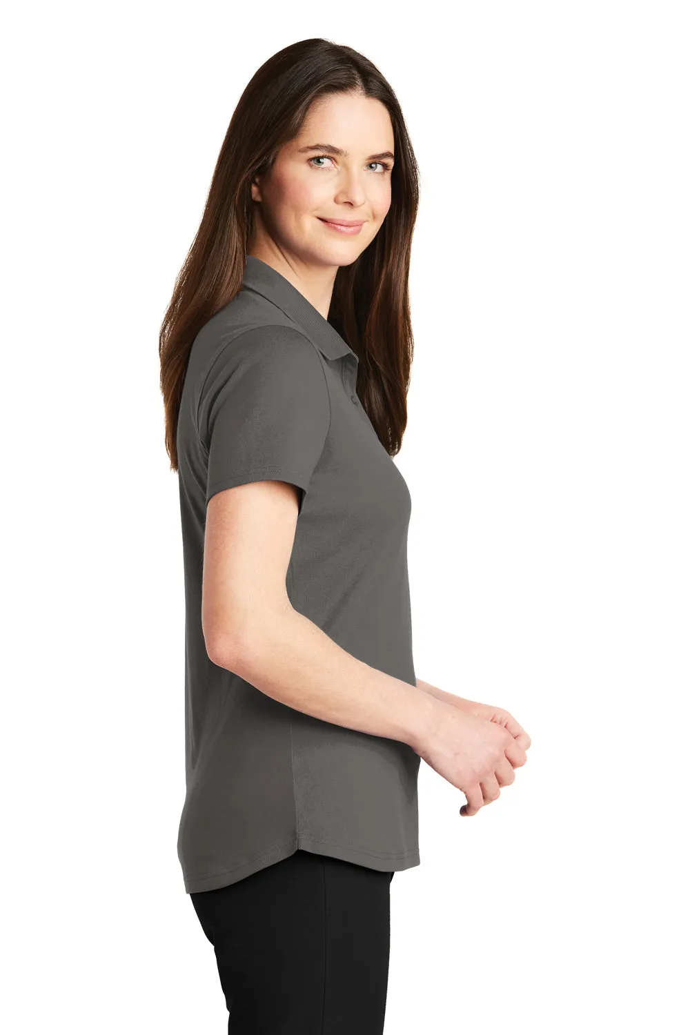 Port Authority Womens SuperPro Moisture Wicking Short Sleeve Polo Shirt - Sterling Grey - Closeout  Premium quality Clothing Port-Authority