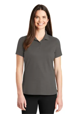 Port Authority Womens SuperPro Moisture Wicking Short Sleeve Polo Shirt - Sterling Grey - Closeout  Premium quality Clothing Port-Authority