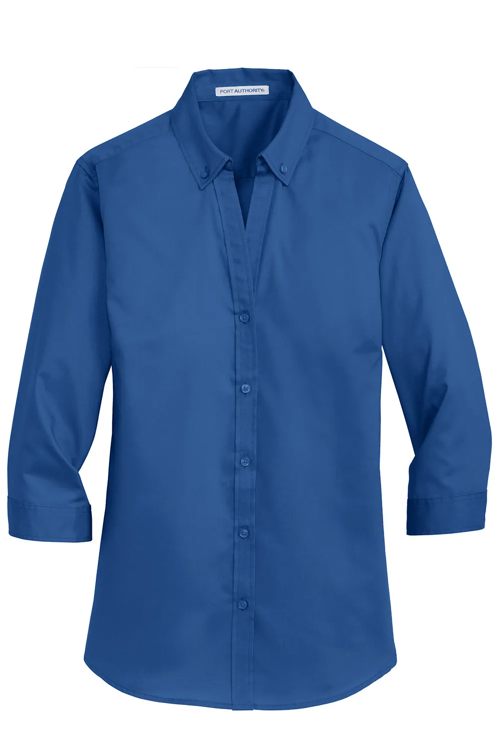 Port Authority Womens SuperPro Wrinkle Resistant 3/4 Sleeve Button Down Shirt - True Blue  Premium quality Clothing Port-Authority
