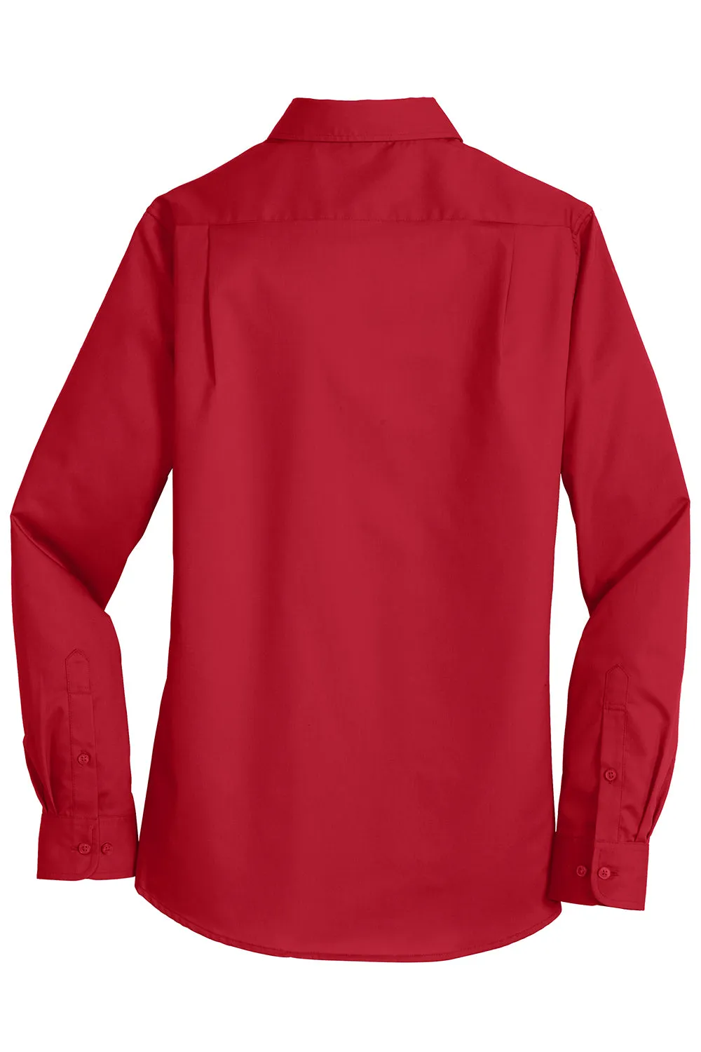 Port Authority Womens SuperPro Wrinkle Resistant Long Sleeve Button Down Shirt - Rich Red  Premium quality Clothing Port-Authority