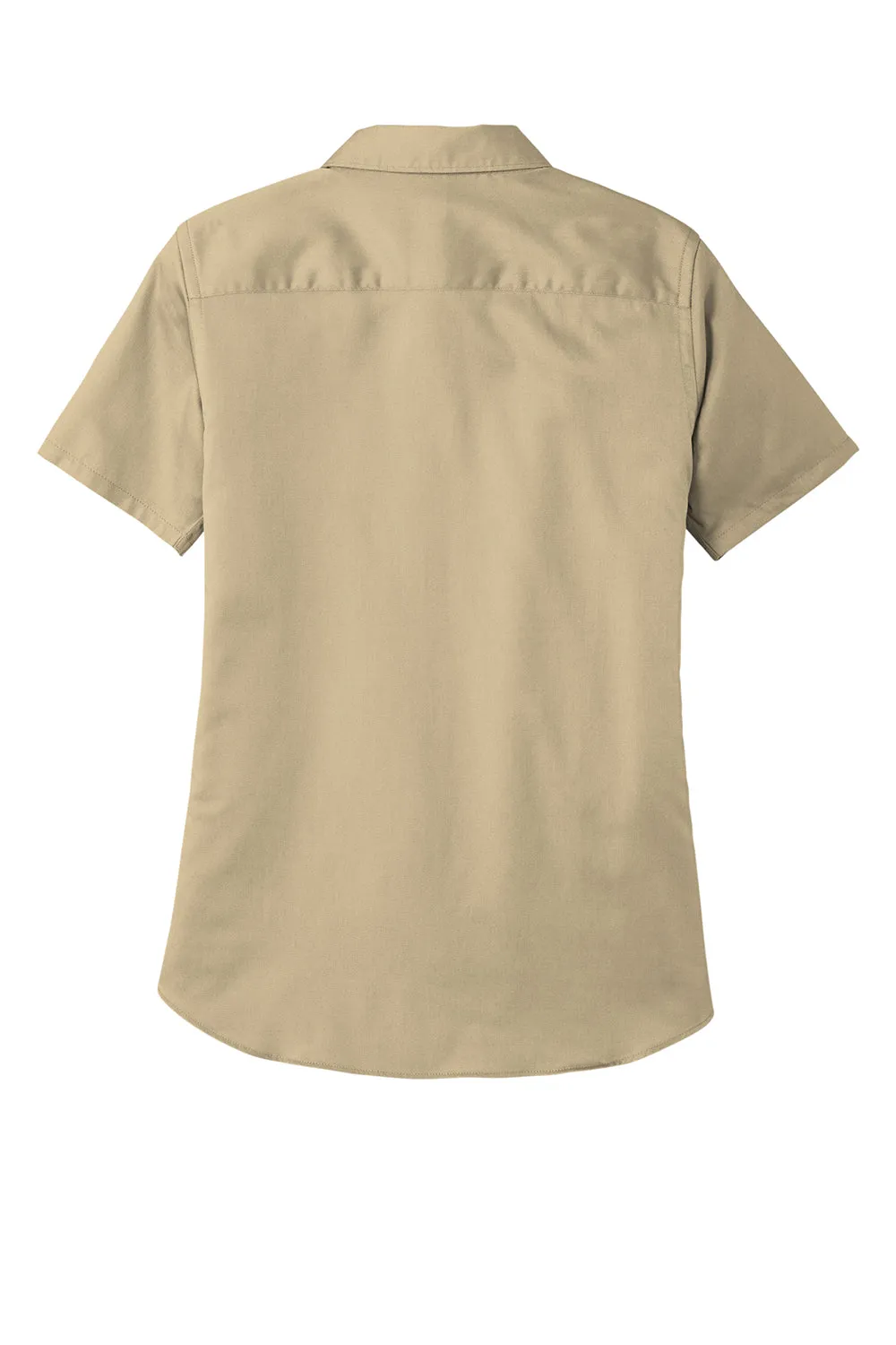 Port Authority Womens SuperPro Wrinkle Resistant React Short Sleeve Button Down Shirt - Wheat  Premium quality Clothing Port-Authority