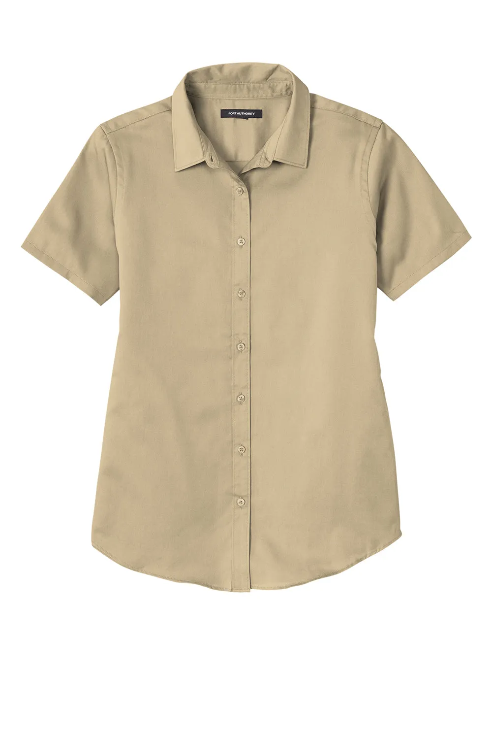 Port Authority Womens SuperPro Wrinkle Resistant React Short Sleeve Button Down Shirt - Wheat  Premium quality Clothing Port-Authority