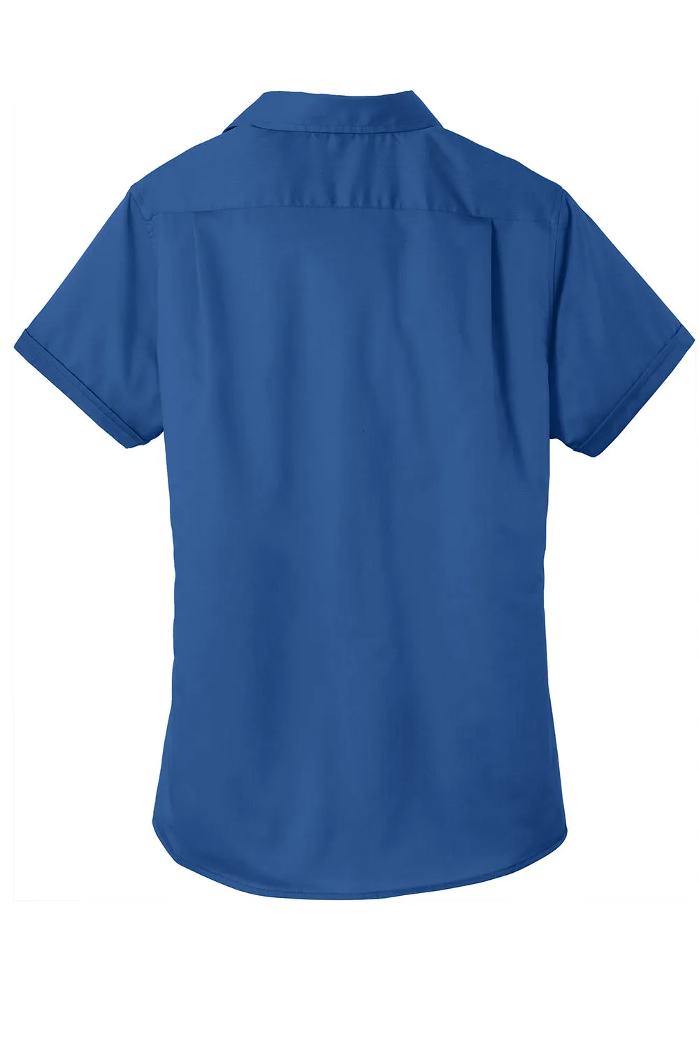 Port Authority Womens SuperPro Wrinkle Resistant Short Sleeve Button Down Shirt - True Blue - Closeout  Premium quality Clothing Port-Authority