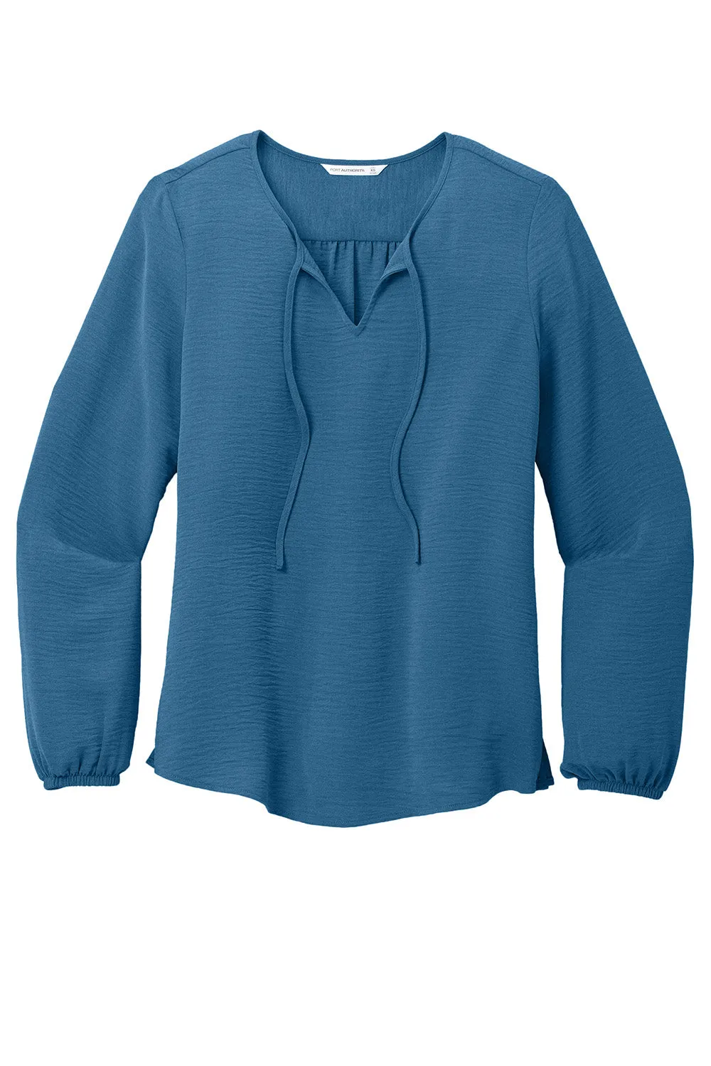 Port Authority Womens Textured Crepe Long Sleeve Blouse - Aegean Blue  Premium quality Clothing Port-Authority