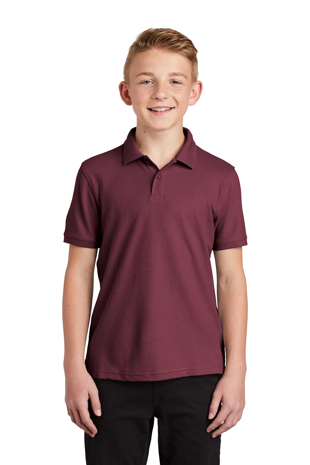 Port Authority Youth Core Classic Short Sleeve Polo Shirt - Burgundy  Premium quality Clothing Port-Authority
