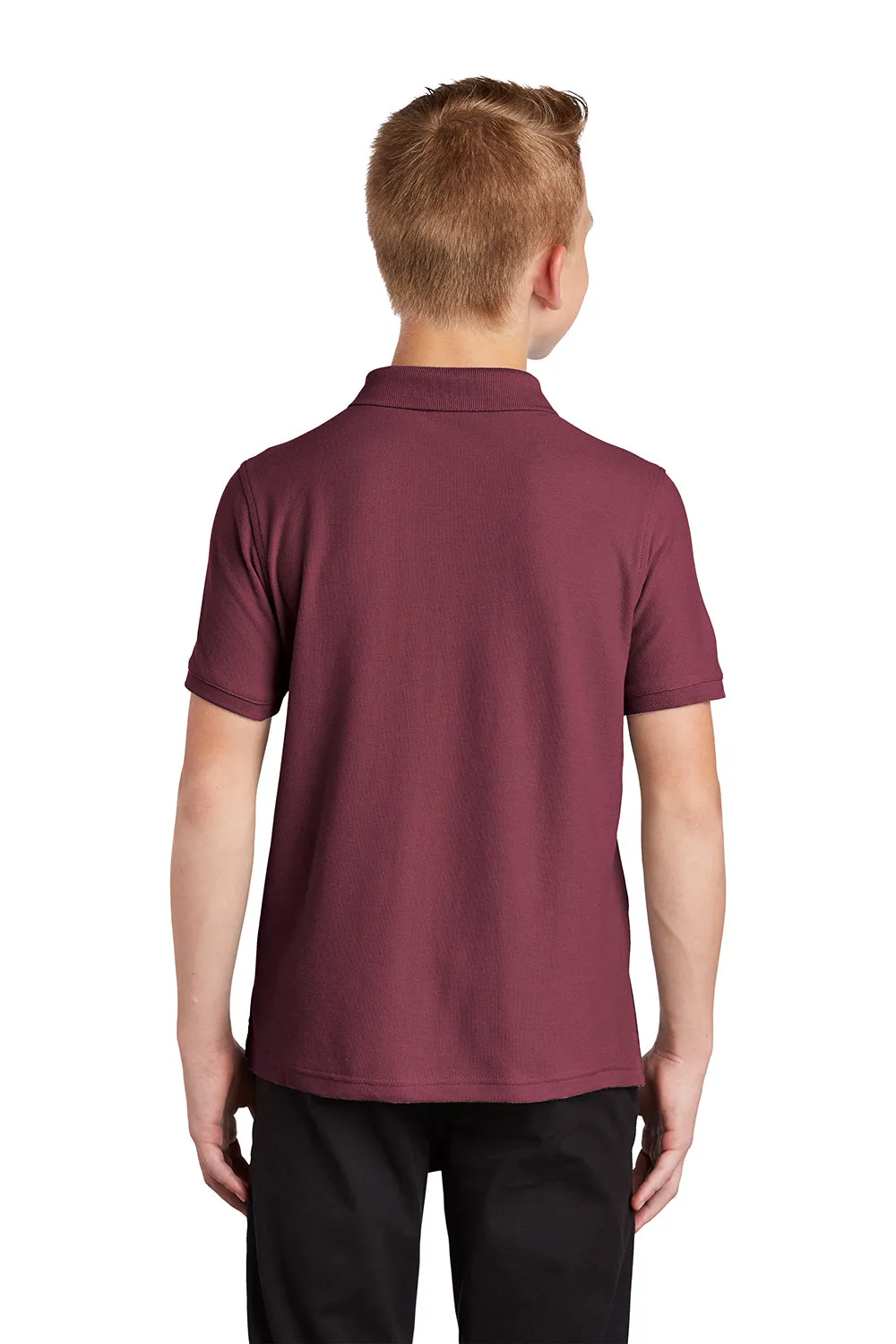 Port Authority Youth Core Classic Short Sleeve Polo Shirt - Burgundy  Premium quality Clothing Port-Authority