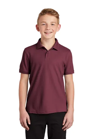 Port Authority Youth Core Classic Short Sleeve Polo Shirt - Burgundy  Premium quality Clothing Port-Authority