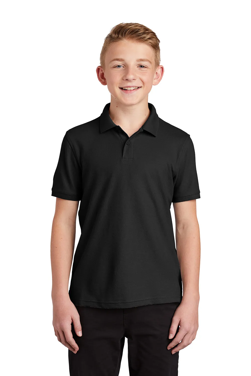 Port Authority Youth Core Classic Short Sleeve Polo Shirt - Deep Black  Premium quality Clothing Port-Authority