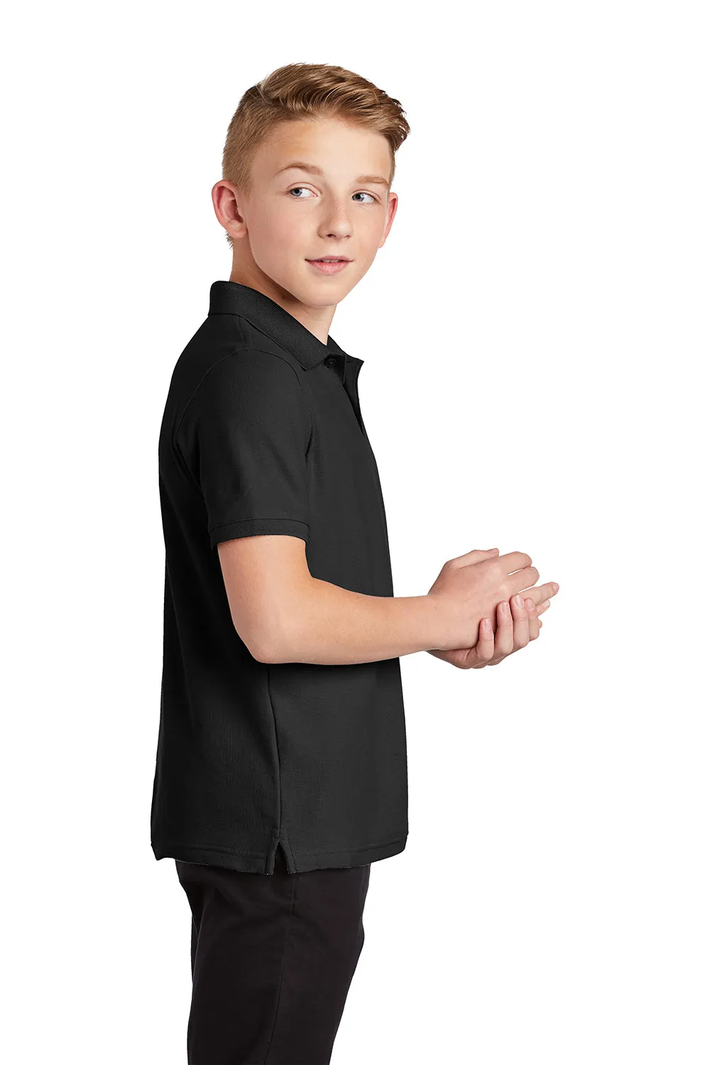 Port Authority Youth Core Classic Short Sleeve Polo Shirt - Deep Black  Premium quality Clothing Port-Authority