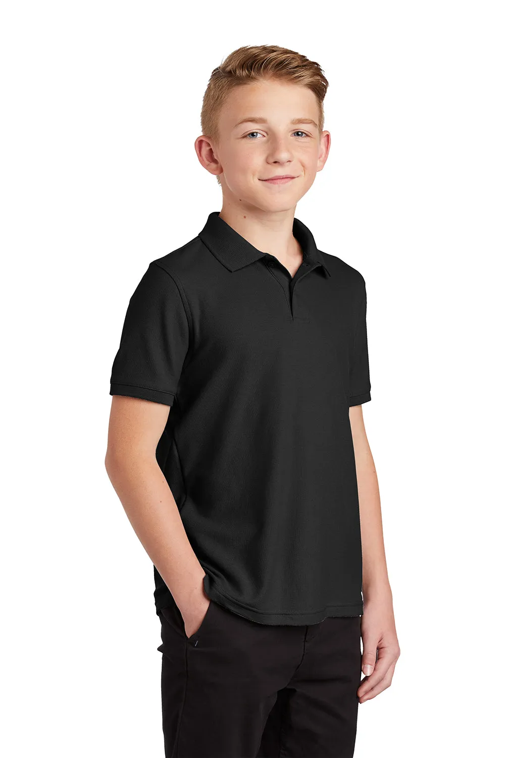 Port Authority Youth Core Classic Short Sleeve Polo Shirt - Deep Black  Premium quality Clothing Port-Authority