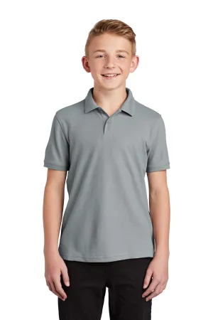 Port Authority Youth Core Classic Short Sleeve Polo Shirt - Gusty Grey  Premium quality Clothing Port-Authority