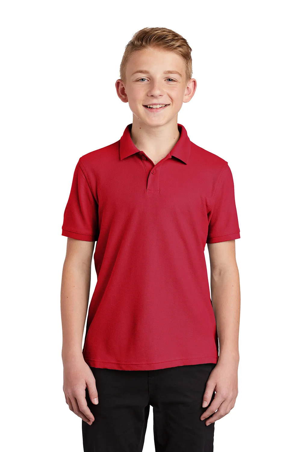Port Authority Youth Core Classic Short Sleeve Polo Shirt - Rich Red  Premium quality Clothing Port-Authority