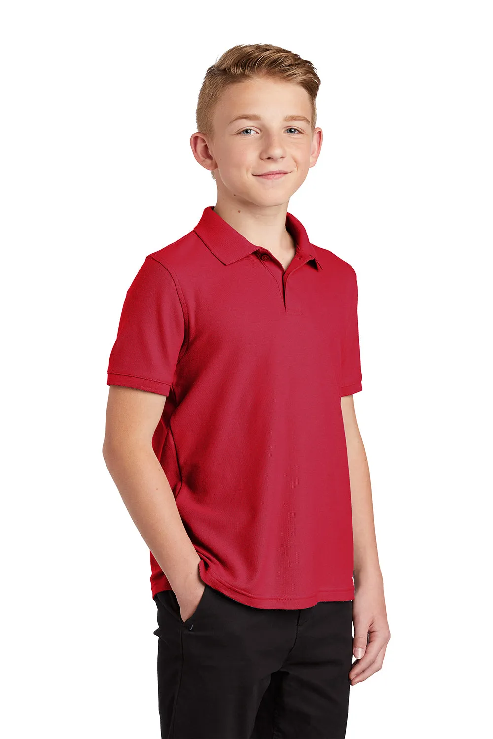 Port Authority Youth Core Classic Short Sleeve Polo Shirt - Rich Red  Premium quality Clothing Port-Authority