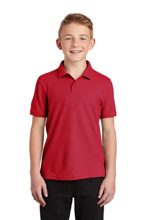 Port Authority Youth Core Classic Short Sleeve Polo Shirt - Rich Red  Premium quality Clothing Port-Authority