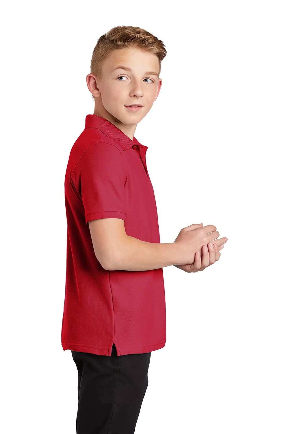 Port Authority Youth Core Classic Short Sleeve Polo Shirt - Rich Red  Premium quality Clothing Port-Authority