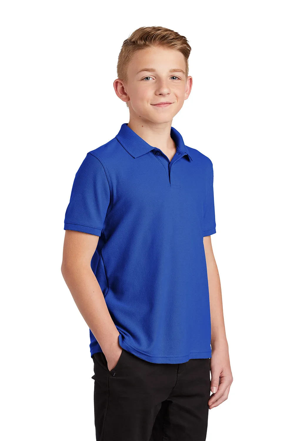 Port Authority Youth Core Classic Short Sleeve Polo Shirt - True Royal Blue  Premium quality Clothing Port-Authority