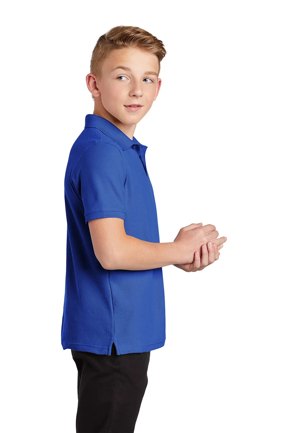 Port Authority Youth Core Classic Short Sleeve Polo Shirt - True Royal Blue  Premium quality Clothing Port-Authority