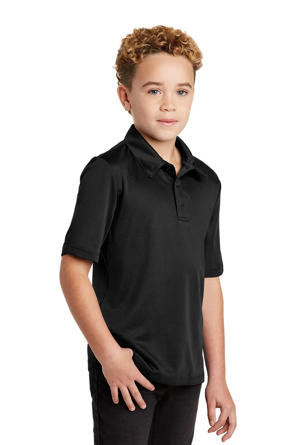 Port Authority Youth Silk Touch Performance Moisture Wicking Short Sleeve Polo Shirt - Black  Premium quality Clothing Port-Authority