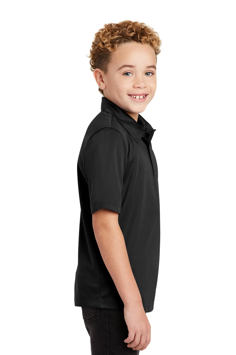 Port Authority Youth Silk Touch Performance Moisture Wicking Short Sleeve Polo Shirt - Black  Premium quality Clothing Port-Authority