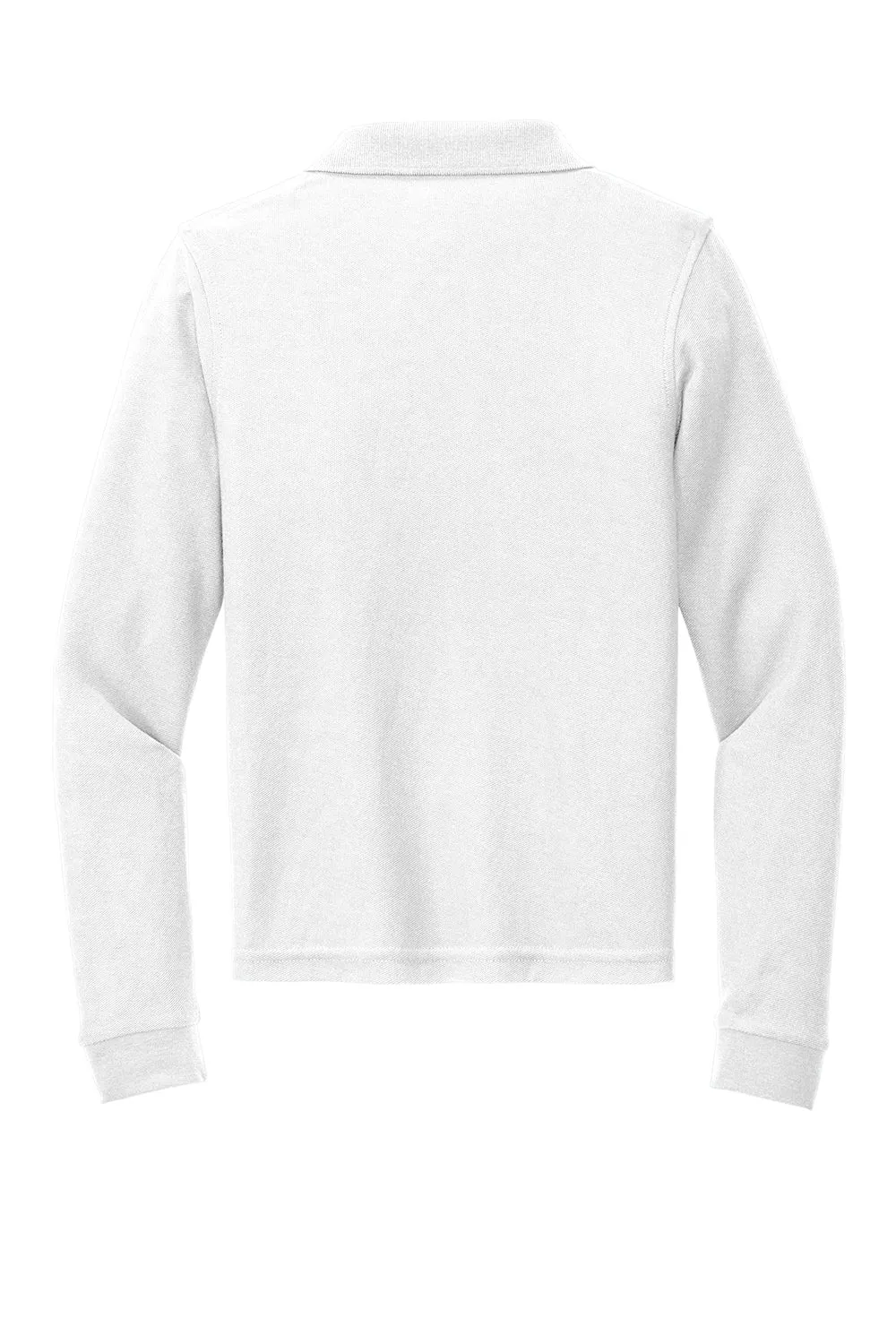 Port Authority Youth Silk Touch Wrinkle Resistant Long Sleeve Polo Shirt - White  Premium quality Clothing Port-Authority