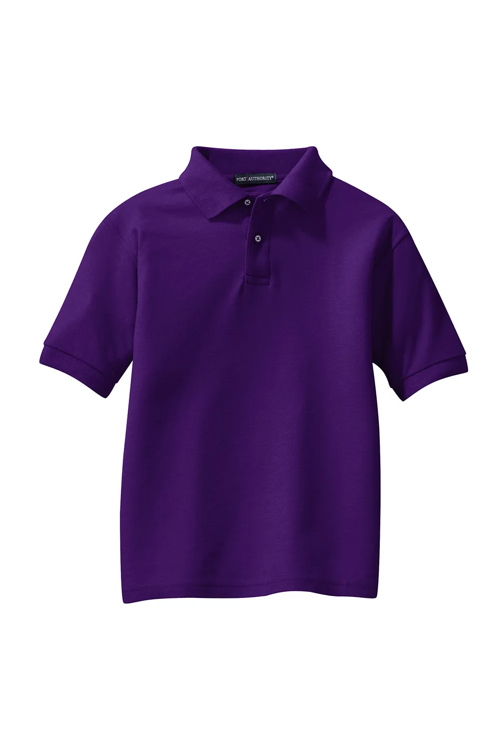Port Authority Youth Silk Touch Wrinkle Resistant Short Sleeve Polo Shirt - Purple  Premium quality Clothing Port-Authority