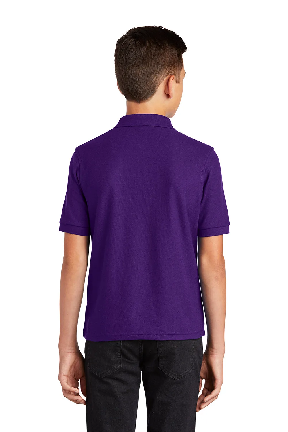 Port Authority Youth Silk Touch Wrinkle Resistant Short Sleeve Polo Shirt - Purple  Premium quality Clothing Port-Authority