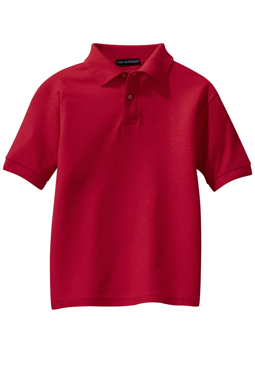 Port Authority Youth Silk Touch Wrinkle Resistant Short Sleeve Polo Shirt - Red  Premium quality Clothing Port-Authority