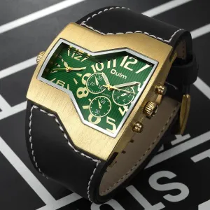 Premium Belt Large Dial Gold Men's Watch 