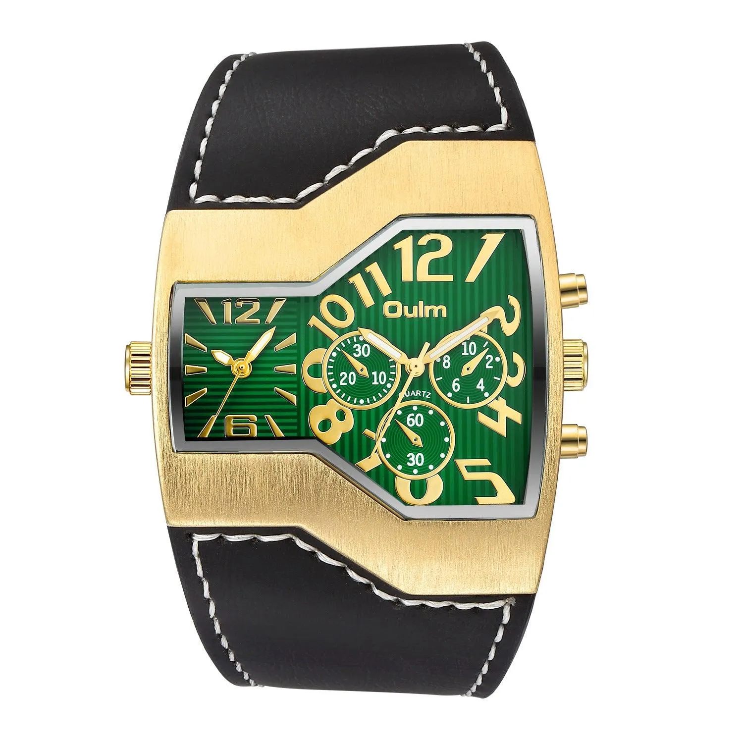 Premium Belt Large Dial Gold Men's Watch
