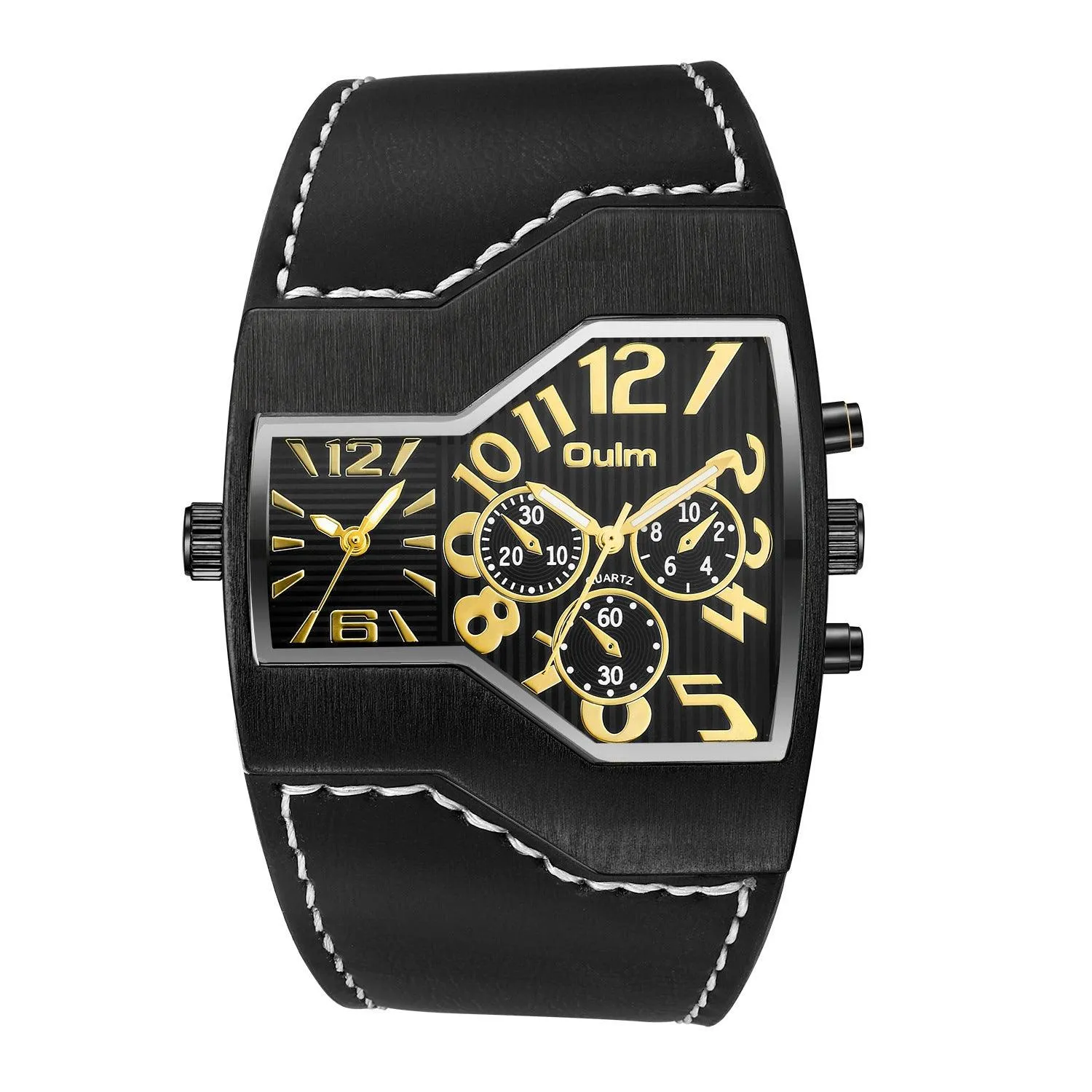 Premium Belt Large Dial Gold Men's Watch