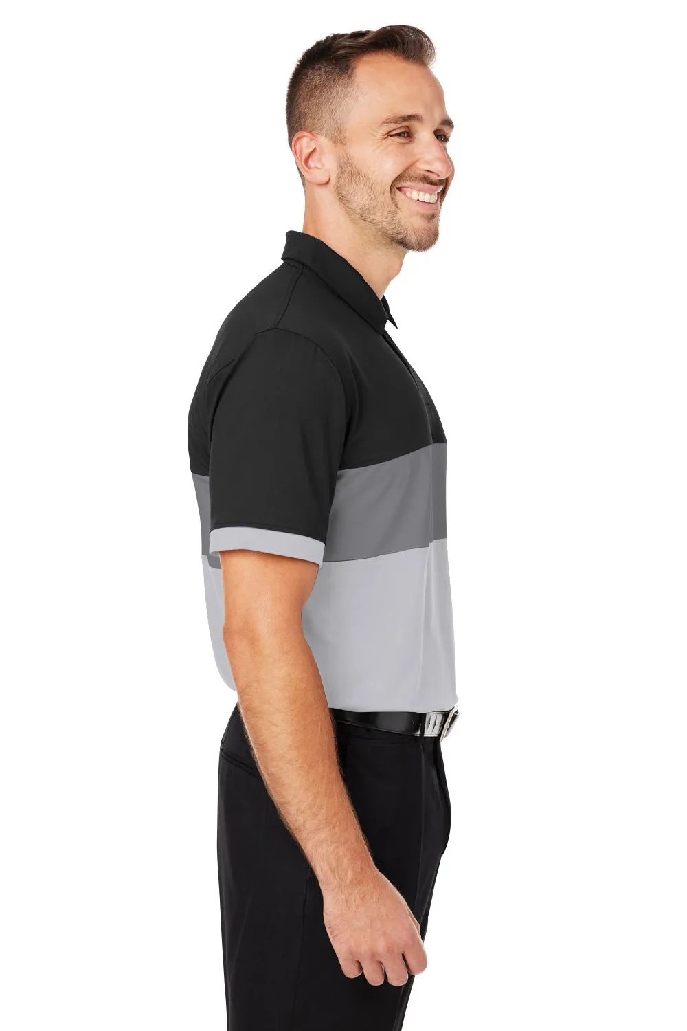 Puma Mens Cloudspun Highway Moisture Wicking Short Sleeve Polo Shirt - Black/Grey  Choose your new Clothing Puma