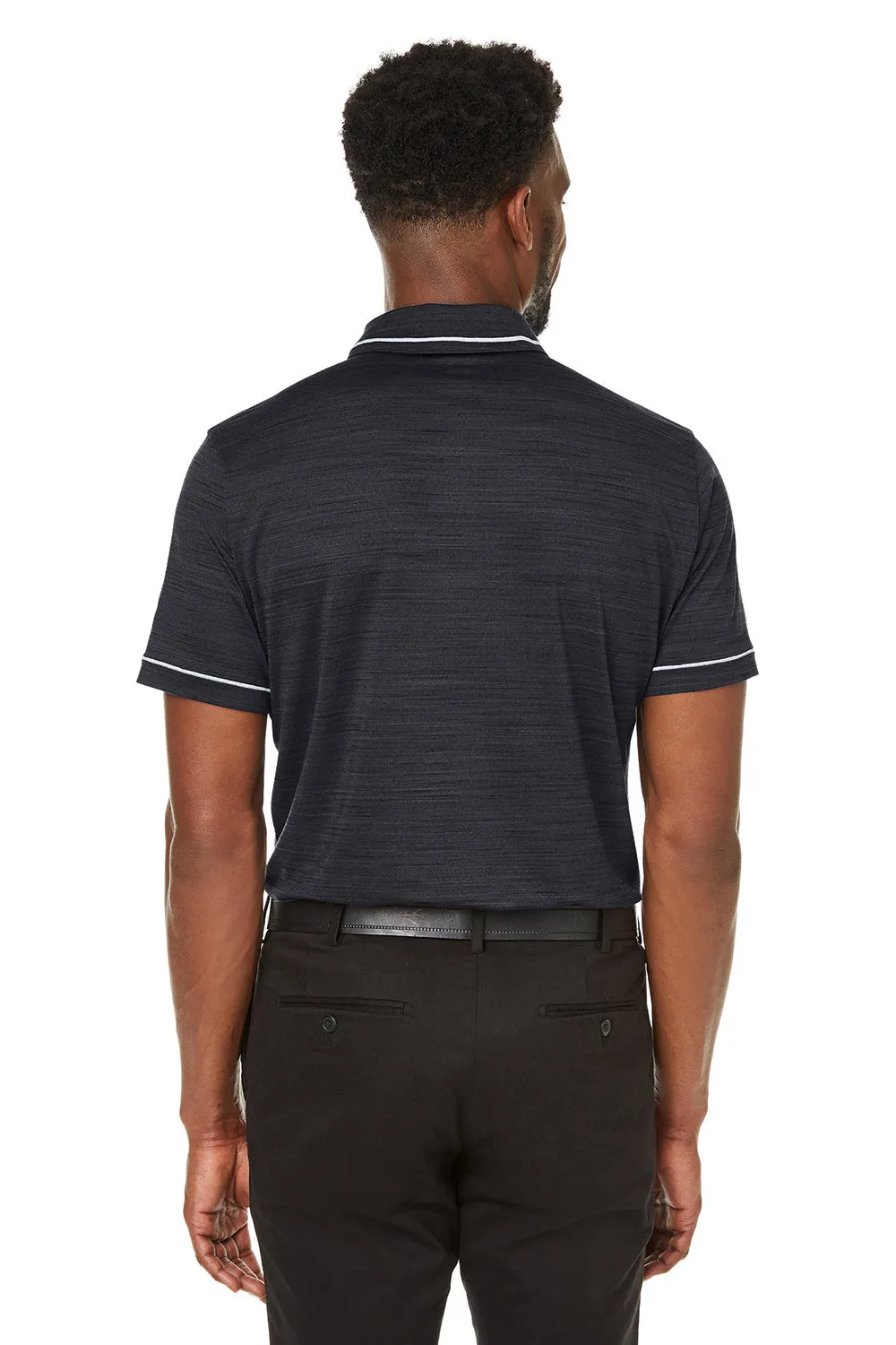 Puma Mens Cloudspun Monarch Moisture Wicking Short Sleeve Polo Shirt - Heather Black/Heather High Rise Grey  Choose your new Clothing Puma