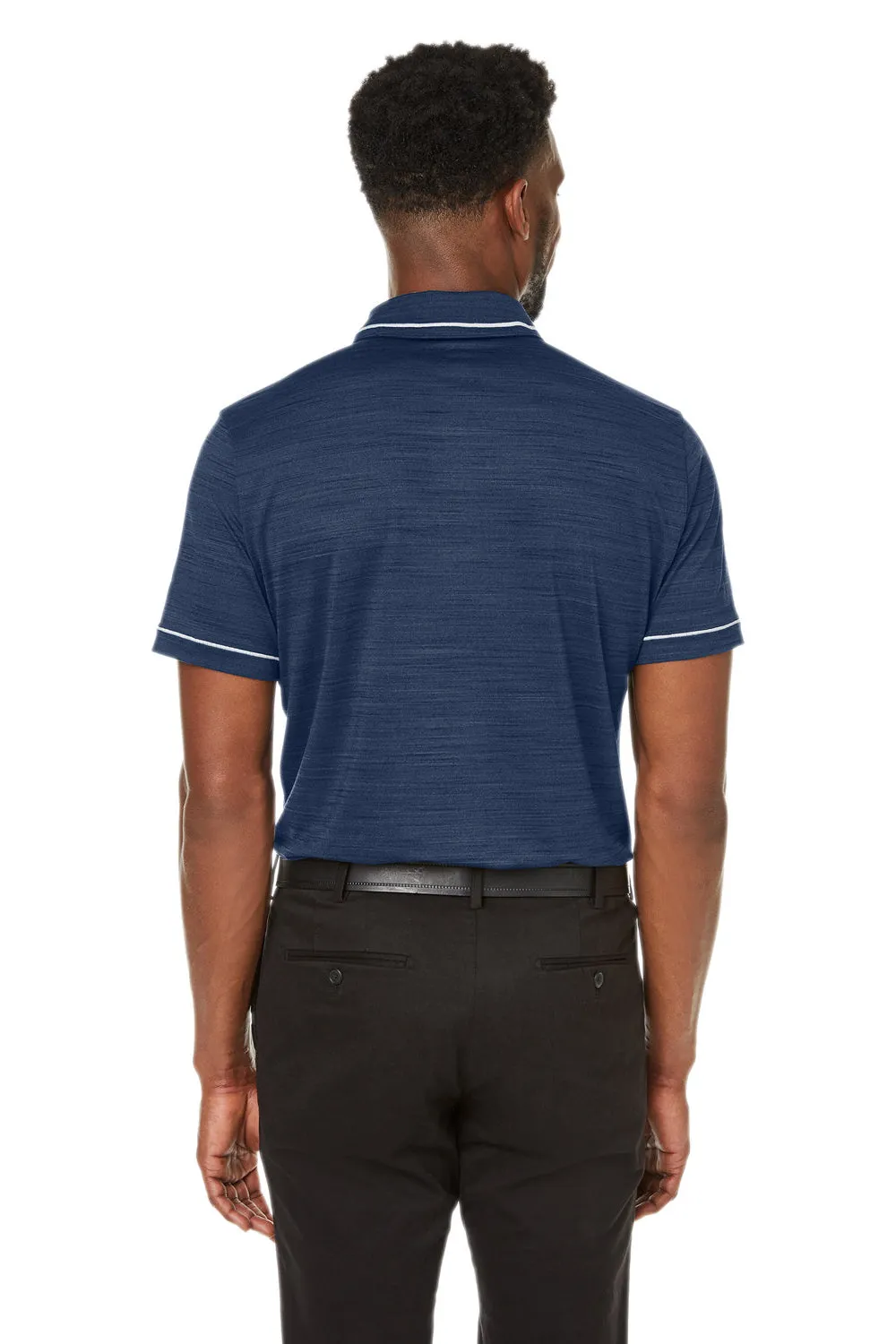 Puma Mens Cloudspun Monarch Moisture Wicking Short Sleeve Polo Shirt - Heather Navy Blue/High Rise Grey  Choose your new Clothing Puma