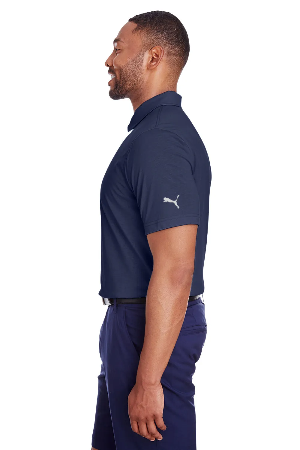 Puma Mens Fusion Performance Moisture Wicking Short Sleeve Polo Shirt - Peacoat Blue  Choose your new Clothing Puma
