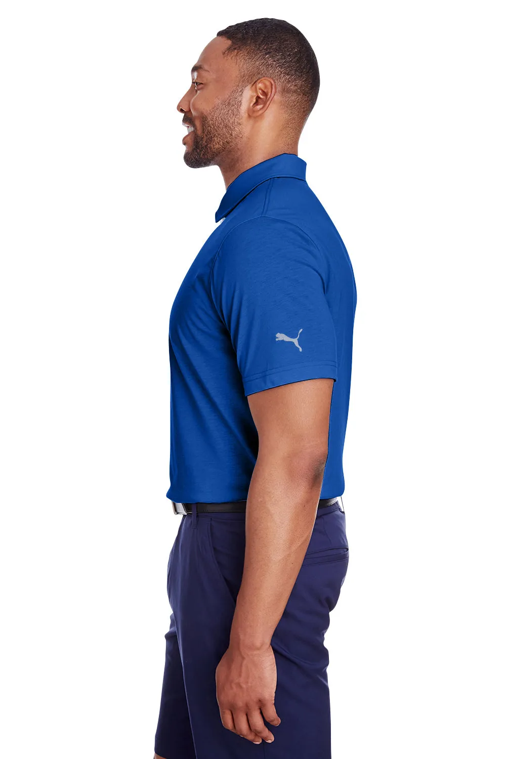 Puma Mens Fusion Performance Moisture Wicking Short Sleeve Polo Shirt - Surf The Web Blue  Choose your new Clothing Puma