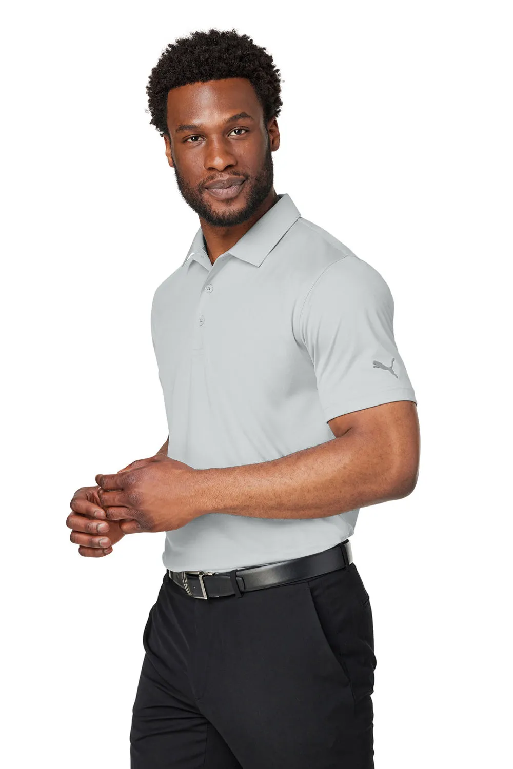 Puma Mens Gamer Moisture Wicking Short Sleeve Polo Shirt - High Rise Grey - Closeout  Choose your new Clothing Puma