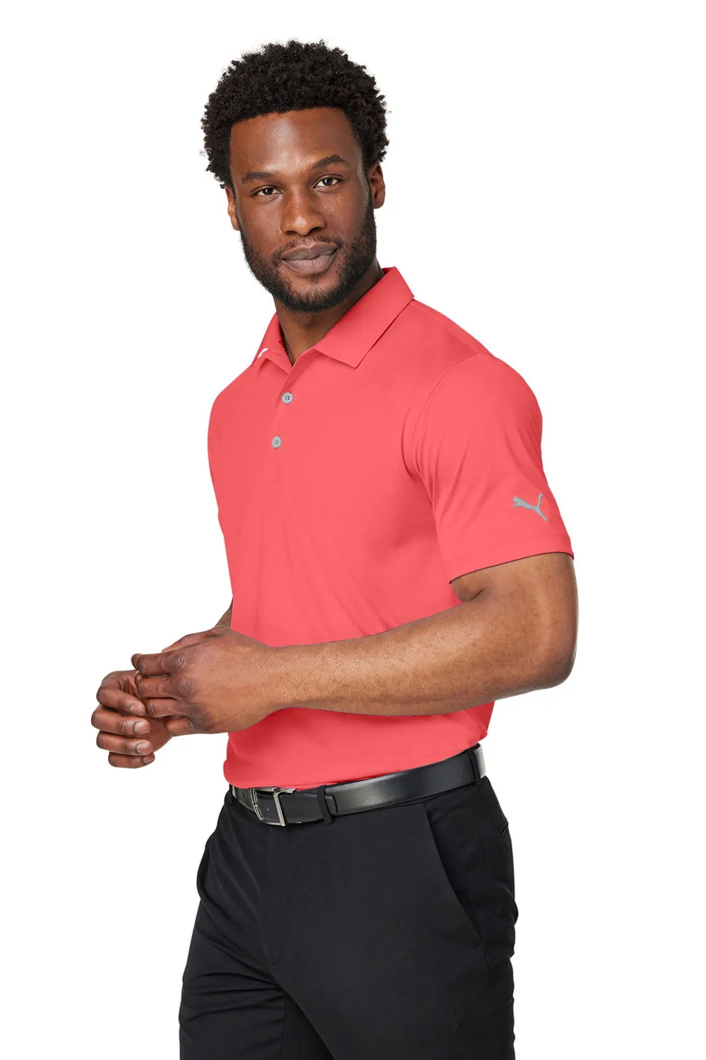 Puma Mens Gamer Moisture Wicking Short Sleeve Polo Shirt - Hot Coral - Closeout  Choose your new Clothing Puma